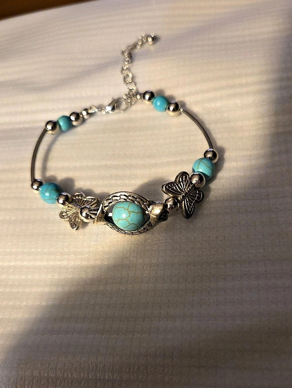 Turquoise Beaded Butterfly Bracelet